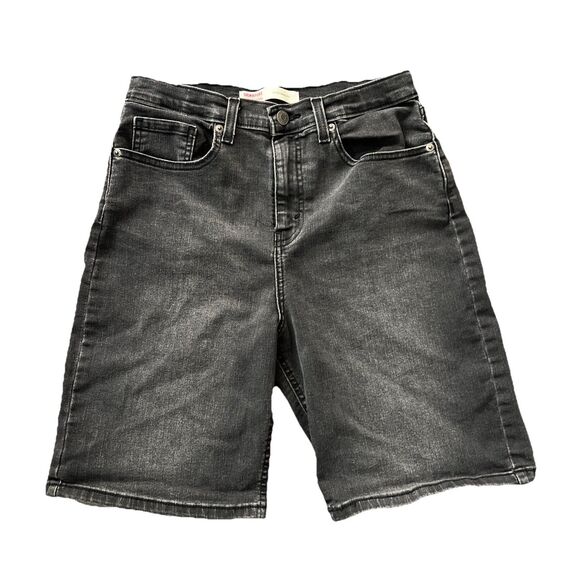 Levi’s Signature Shorts Boys 18 Regular Loose Skate Fit Black Denim Y2K - Picture 1 of 7